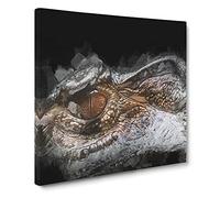 Alligator Watchful Eye Canvas Print | Gallery Wrapped 30mm Frame Wall Art | 14x14 inches | Ready to Hang | Abstract Picture | Living Room Bedroom Lounge Office