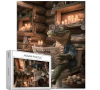 Alligator Wearing Glasses 1000 Piece Jigsaw Puzzles for Adults Toilet Reading Newspaper Art Jigsaw Puzzle Challenging Family Activity Games Colorful DIY Craft Puzzle for Home Decor Gifts 20" ×27"
