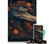 Alligator Whimsical Adult Jigsaw1000 Pieces Mind Boost Game Premium Laser Cut Quality Relaxing Indoor Group Activity (50x75cm)