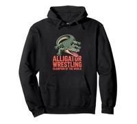 Alligator Wrestling Champion of the World Illustration Pullover Hoodie