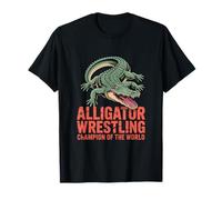 Alligator Wrestling Champion of The World Illustration T-Shirt