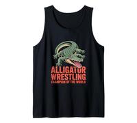 Alligator Wrestling Champion of The World Illustration Tank Top