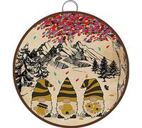 Allijune Bee Gnome I See Trees of Green Print Canvas Wall Art Poster Birthday Christmas Housewarming Gift Home,Metal Sign Tin,Round Metal Tin Sign 6 X 6 Inch