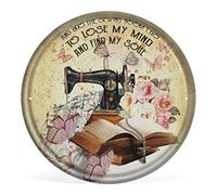 Allijune Hobby Sign and Into The Sewing Room I Go to Loose My Mind and Find My Soul Sign, Sewing Lover Wall Art Decor,Round Tin Sign Wall Sign Wall Decor Gift for Mom, Dad,Tin Sign 12X12 Inch