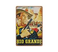 Allijune Rio Grande (1950) John Wayne Maureen O'Hara Cult Western Movie Poster,Vintage Style Wall Sign Wall Decor Gift for Mom, Dad, Friends Tin Sign 5.5 x 8 inch