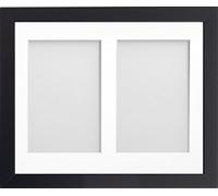 Allington Range 10x8-inch Black Picture Photo Frame with White 2-Aperture Mount for Image Size 6x4-inch