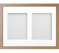 Allington Range 16x12-inch Beech Picture Photo Frame with White 2-Aperture Mount for Image Size 8x6-inch