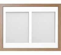 Allington Range 16x12-inch Beech Picture Photo Frame with White 2-Aperture Mount for Image Size 9x7-inch