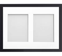 Allington Range 16x12-inch Black Picture Photo Frame with White 2-Aperture Mount for Image Size 8x6-inch