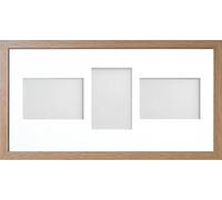 Allington Range 20x10-inch Beech Picture Photo Frame with White 3-Aperture Mount for Image Size 6x4-inch (LPL)