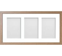 Allington Range 20x10-inch Beech Picture Photo Frame with White 3-Aperture Mount for Image Size 7x5-inch (Portrait)