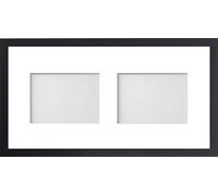 Allington Range 20x10-inch Black Picture Photo Frame with White 2-Aperture Mount for Image Size 7x5-inch (Landscape)