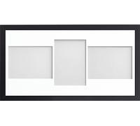 Allington Range 20x10-inch Black Picture Photo Frame with White 3-Aperture Mount for Image Size 7x5-inch (LPL)