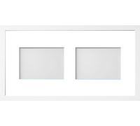 Allington Range 20x10-inch White Picture Photo Frame with White 2-Aperture Mount for Image Size 7x5-inch (Landscape)