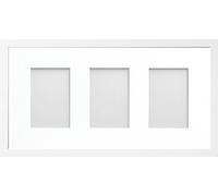 Allington Range 20x10-inch White Picture Photo Frame with White 3-Aperture Mount for Image Size 6x4-inch (Portrait)