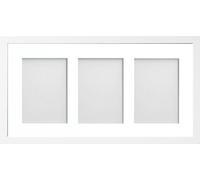 Allington Range 20x10-inch White Picture Photo Frame with White 3-Aperture Mount for Image Size 7x5-inch (Portrait)