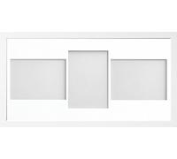 Allington Range 20x10-inch White Picture Photo Frame with White 3-Aperture Mount for Image Size 7x5-inch (LPL)