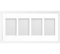 Allington Range 20x10-inch White Picture Photo Frame with White 4-Aperture Mount for Image Size 6x4-inch (Portrait)