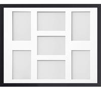 Allington Range 20x16-inch Black Picture Photo Frame with White 7-Aperture Mount for Image Size 6x4-inch