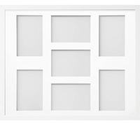 Allington Range 20x16-inch White Picture Photo Frame with White 7-Aperture Mount for Image Size 6x4-inch