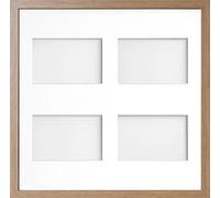 Allington Range 40x40-cm Beech Picture Photo Frame with White 4-Aperture Mount for Image Size 6x4-inch (Portrait)