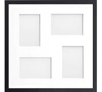 Allington Range 40x40-cm Black Picture Photo Frame with White 4-Aperture Mount for Image Size 6x4-inch (Mix)