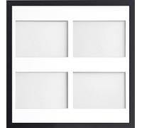 Allington Range 40x40-cm Black Picture Photo Frame with White 4-Aperture Mount for Image Size 7x5-inch (Landscape)