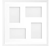 Allington Range 40x40-cm White Picture Photo Frame with White 4-Aperture Mount for Image Size 6x4-inch (Mix)