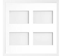 Allington Range 40x40-cm White Picture Photo Frame with White 4-Aperture Mount for Image Size 6x4-inch (Portrait)