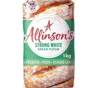 Allinson's Strong White Bread Flour - 1kg | High Gluten for Structure & Rise - Ideal for Homemade Pizza Doughs, Classic Loaves & Soft Rolls - Milled from British Wheat