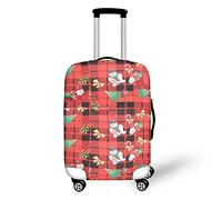 Allinterest - Travel Luggage Cover Washable Anti Scratch Dustproof for Women Men, Red Christmas Pattern, G