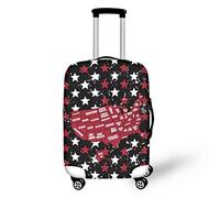 Allinterest Travel Luggage Cover Washable Suitcase Protector Anti-Scratch Dust-proof Baggage Case For Women Men, USA Map Red White Stars, L