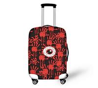 Allinterest - washable luggage cover suitcase protector colorful accessories luggage cover for women girls, Monster Eyeballs Bloody Handprint, X-large