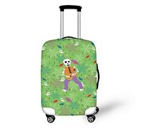 Allinterest - washable luggage cover suitcase protector colorful accessories luggage cover for women girls, Green Skeleton Music, G