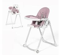 Allis Baby Lola Adjustable Folding High Chair with Multiple Height and Seat Positions, Removable Tray, 5 Point Harness and Toy Bar, Portable Highchair for Babies and Toddlers (Amethyst)