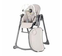 Allis Baby Lola Adjustable Folding High Chair with Multiple Height and Seat Positions, Removable Tray, 5 Point Harness and Toy Bar, Portable Highchair for Babies and Toddlers (Light Grey)
