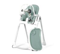Allis Baby Lola Adjustable Folding High Chair with Multiple Height and Seat Positions, Removable Tray, 5 Point Harness and Toy Bar, Portable Highchair for Babies and Toddlers (Jade)