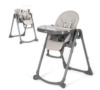 Allis Baby Lola High Chair - 4-in-1 Adjustable Folding Highchair for Babies & Toddlers - with Multiple Height and Seat Positions, Removable Tray, Safe 5 Point Harness and Toy Arch (Light Grey)