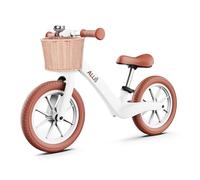 Allis LUMI 12" Balance Bike with Basket and Bell - Training Bike for Toddlers with Adjustable Seat for Age 2-5Y - Sturdy Design Puncture Proof Tires and Rust Resistant Frame - White
