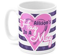 Allison Mug, Cup, Allison's Hug in A Mug, (Pink and Purple)