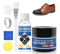 AllisWay Leather Dye, Leather Colour Black Liquid Leather Matt and Leather Gloss Varnish for Leather Colour Change and Scratch Repair Leather Repair Kit Leather Paint for Natural Leather, Synthetic