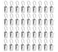 ALLisWE 100PCS Curtain Clips With Hooks - Small Heavy-Duty Stainless Steel Set for Shower, Light Hangers, Wire Holders - Home Decorations, Bathroom, Photo Decors