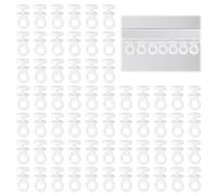 ALLisWE 150PCS Curtain Track Gliders - Effortless Gliding Ceiling Rail Slider Hooks - Plastic White - Window/Door/Shower Curtains (Head:9mm)