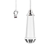 ALLisWE Bathroom Light Pull Cord Handle with 100CM Nylon Pull String Extension Light Switch Chrome Finish White Porcelain Pull Cord End Blind Cord Handle for Bedroom Classic Toilet Light Fan Switch