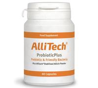 AlliTech ProbioticPlus | 60 Capsules | 200mg Pure Allicin with 5-Strain Probiotics & Lipase Enzyme per dose | Dual Action Immune Defence & Digestive Support | Odourless, Vegan & Gluten Free