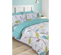 Allium Check Duvet Cover with Pillowcase OHS Teal King