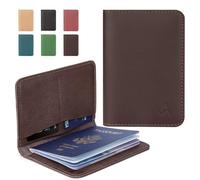 ALLIVE Genuine Leather Passport Holder Women Men, passport holder for travel Passport Wallets,Travel Must Haves Airport Essentials, Passport Cover Case Travel Gifts airtag, Style 2-Brown