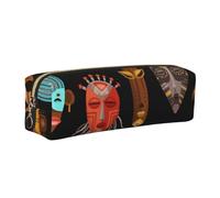 Alliya African Ritual Ethnic Tribal Leather Pencil Case Art Utensils Storage Bag Makeup Pouch