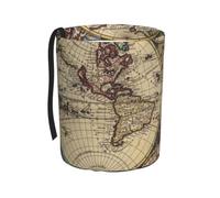 ALLiYa Ancient Map World Globe Car Trash Can Multipurpose Portable Collapsible Storage Pockets