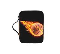 Alliya Basketball On Fire Bible Storage Bag Bible Carrying Case with Handle and Zippered Pocket
